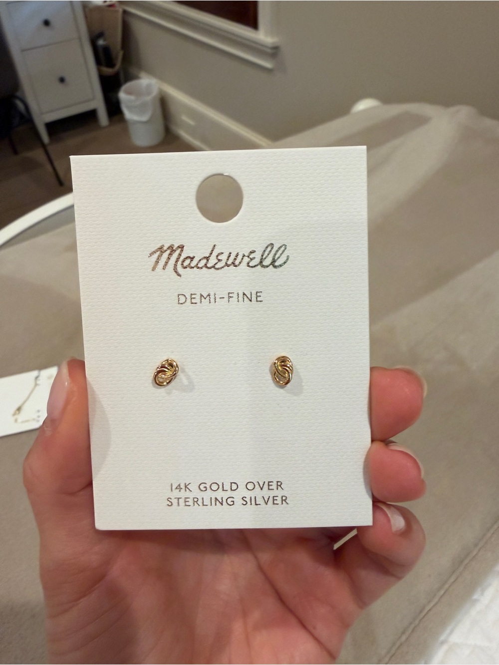 Madewell Gold Knot Stud Earrings